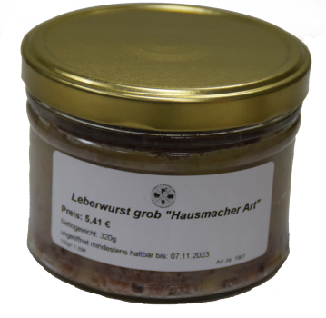 Leberwurst "Hausmacher Art" grob im Glas